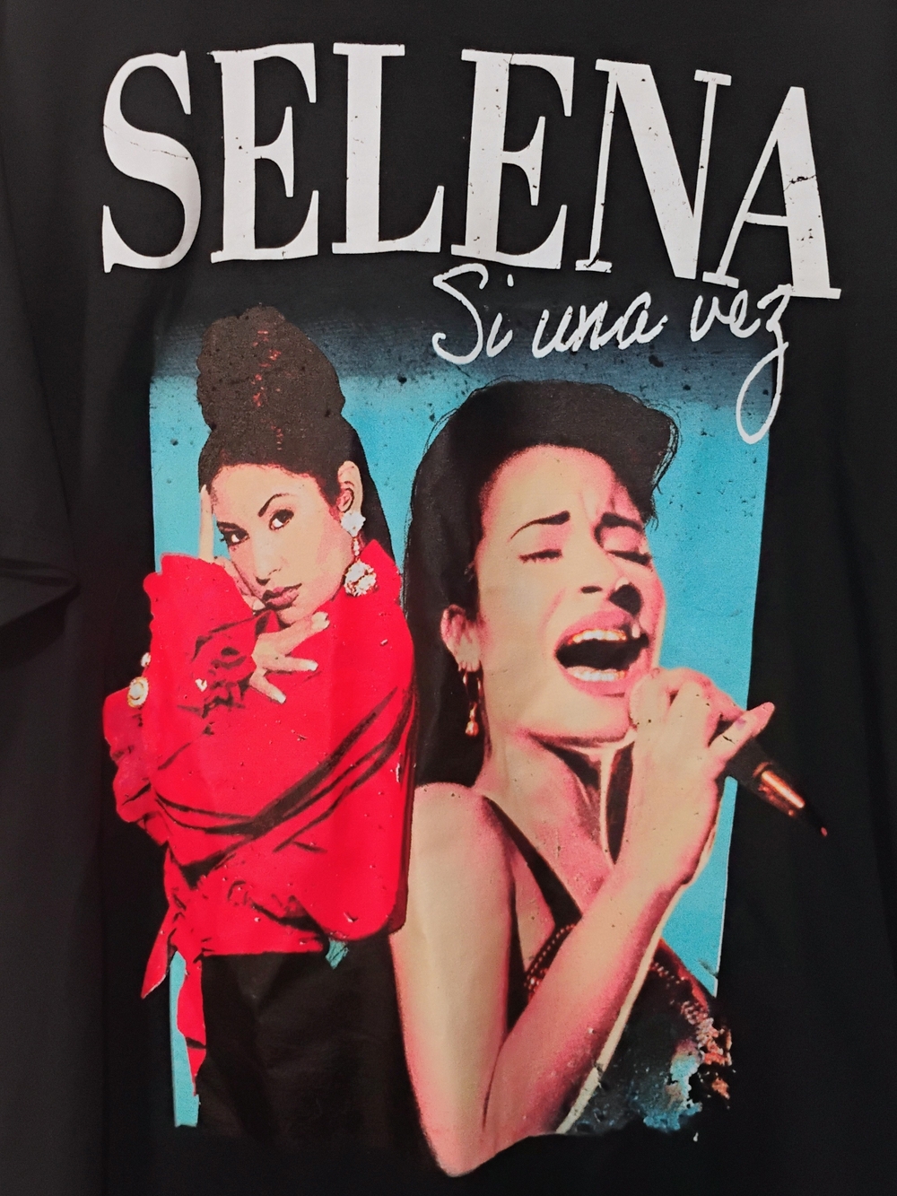 Selena 2XL Black Graphic T Shirt Music Concert Retro Singer Si Una Vez XXL NEW F - Picture 2 of 5